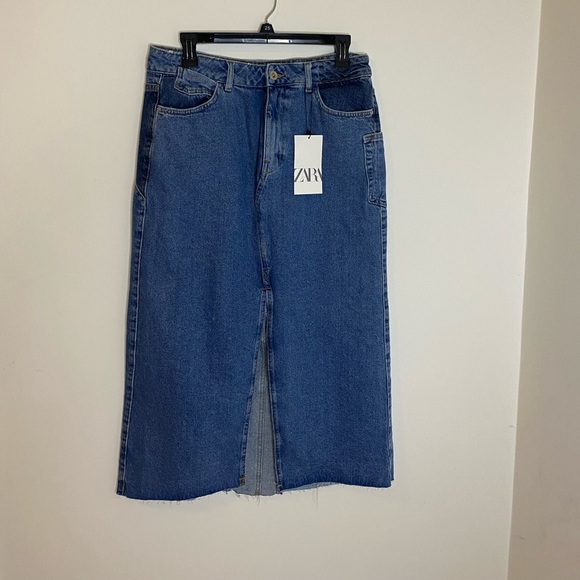 Zara Skirts Zara Midi Denim Skirt Poshmark